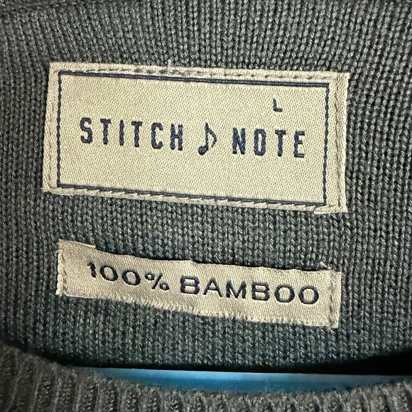 Stitch Note 100% Bamboo Men's Lightweight Shirt Large Blue L/S Sustainable NWT - Picture 2 of 7